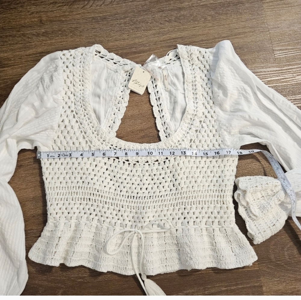 Free People White Crochet Blouse - Picture 8 of 11